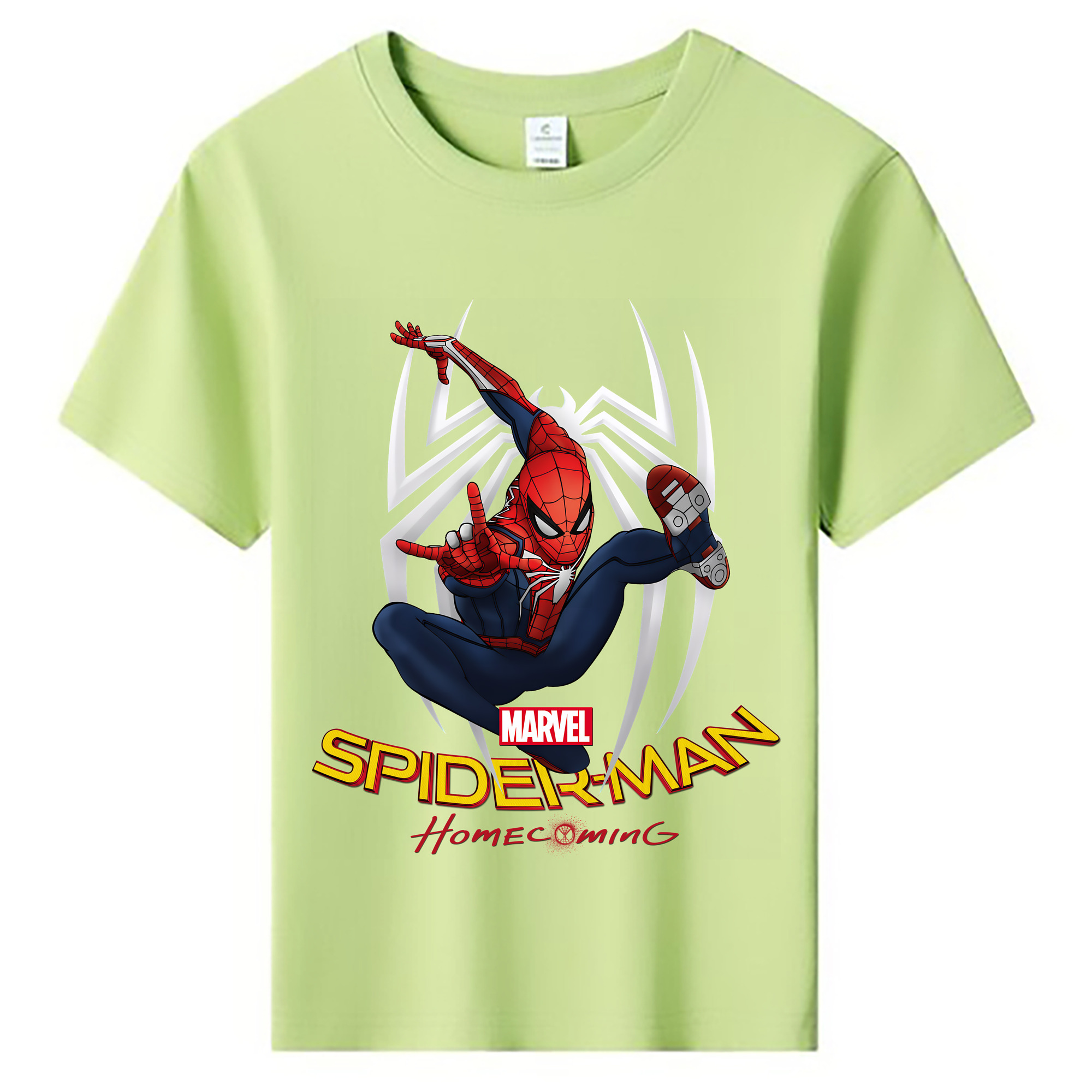（画像用） Spider Man スパイダーマン 綿100％キッズTシャツ（フロントプリント）